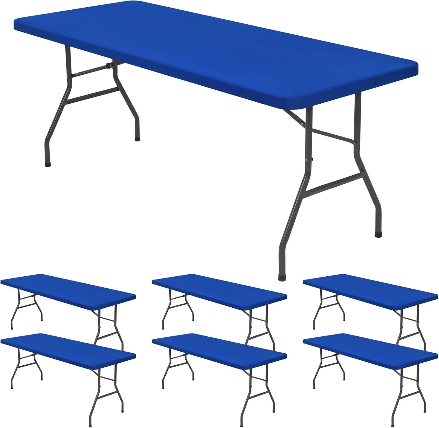 Blue 6 Ft Spandex Table Cover 