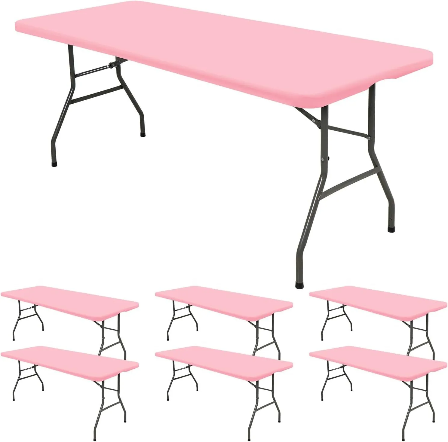 Pink 6 Ft Spandex Table Cover 