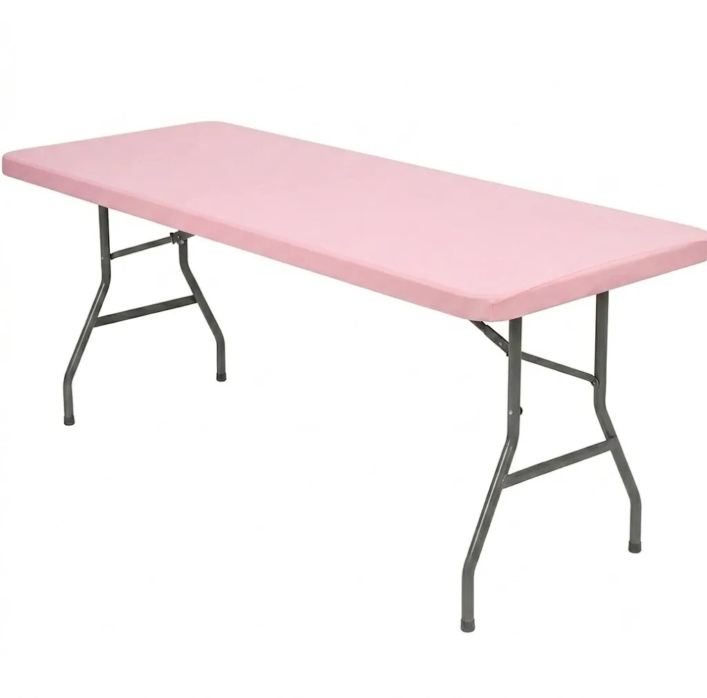 Pink 6 Ft Spandex Table Cover 