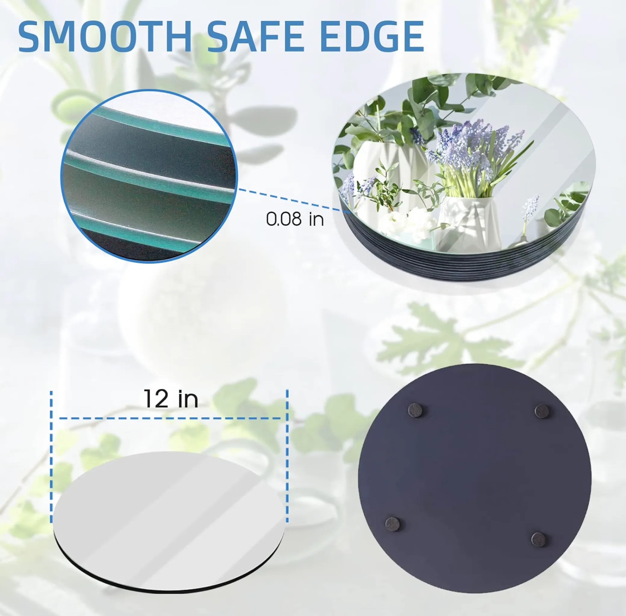 12" Round Glass Mirror