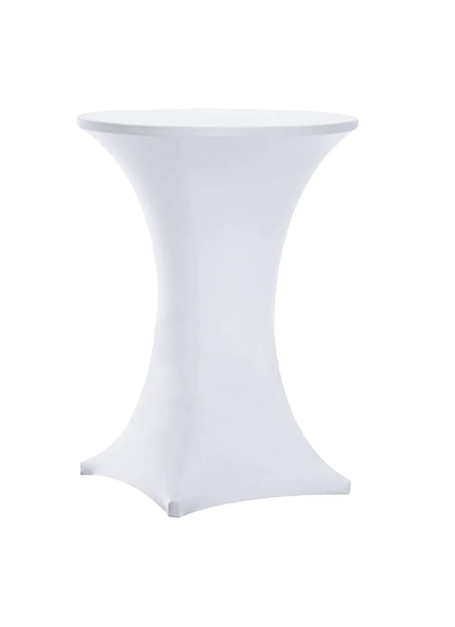 White 32x43" Spandex Cocktail Table Cover