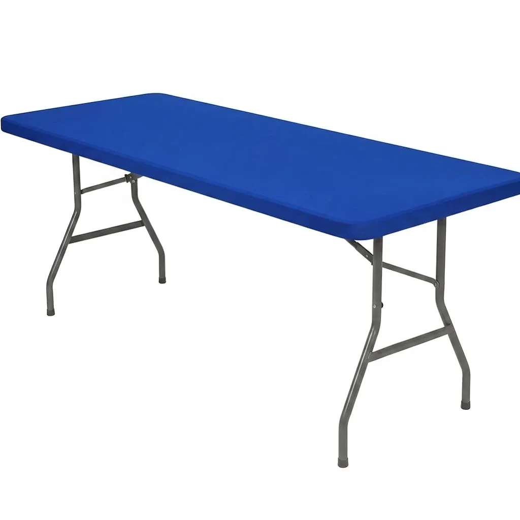 Blue 6 Ft Spandex Table Cover 