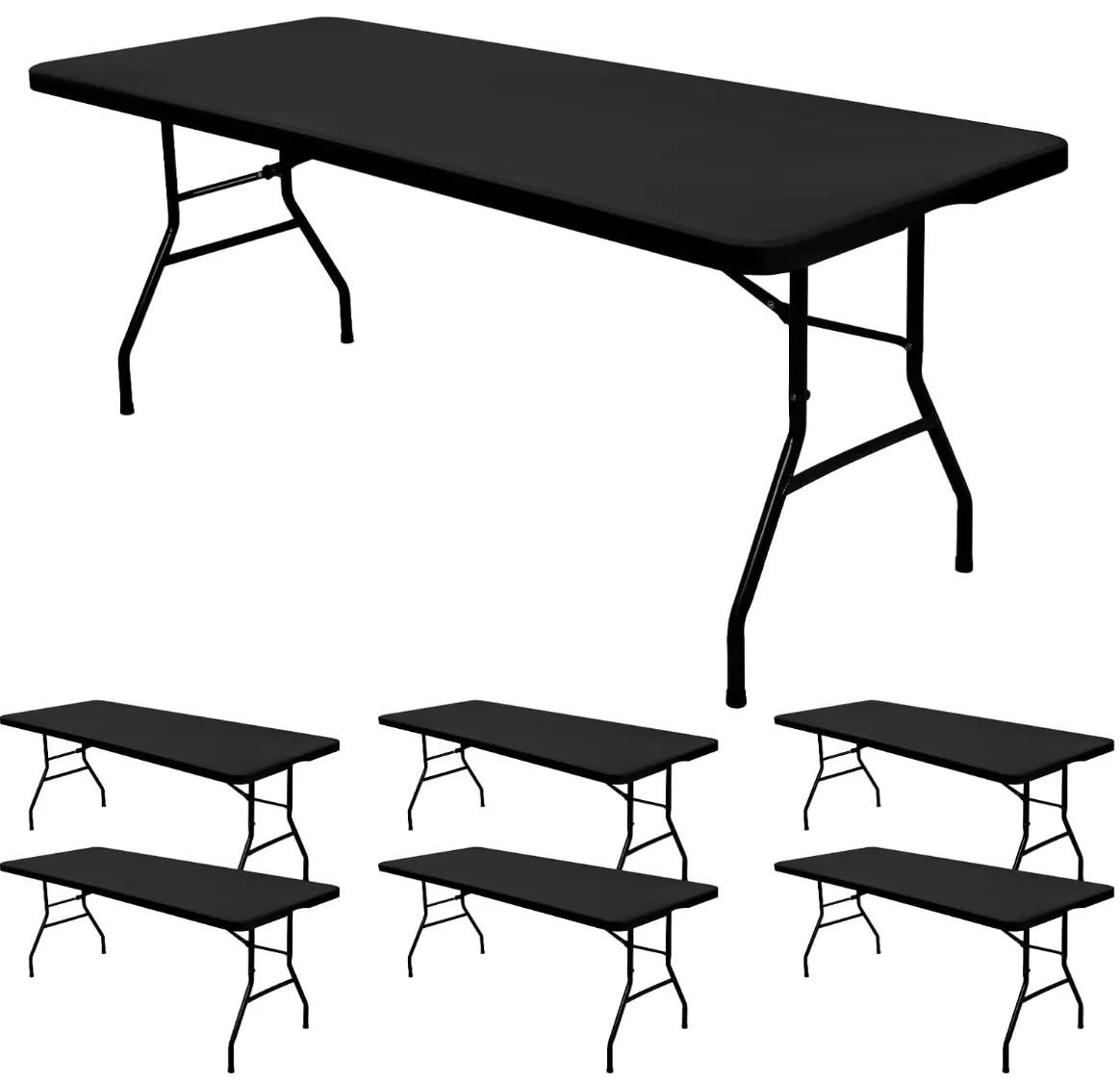 Black 6 Ft Spandex Table Cover 