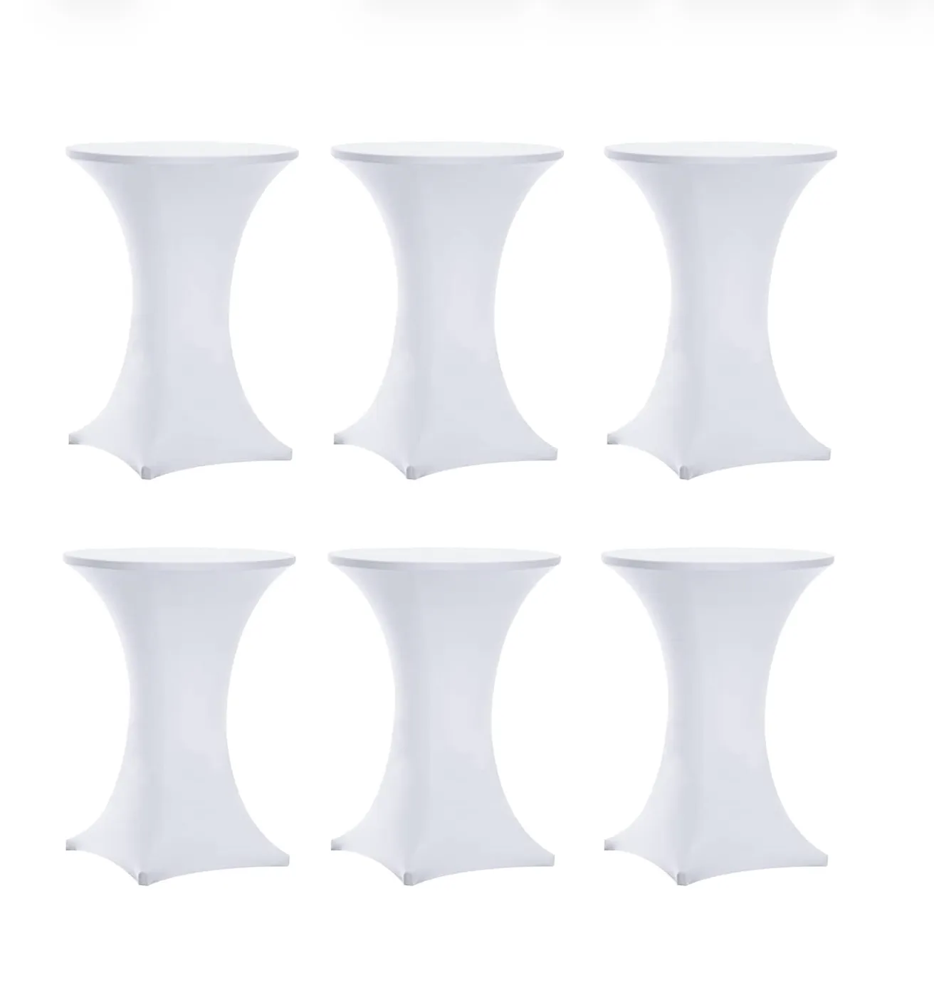 White 32x43" Spandex Cocktail Table Cover