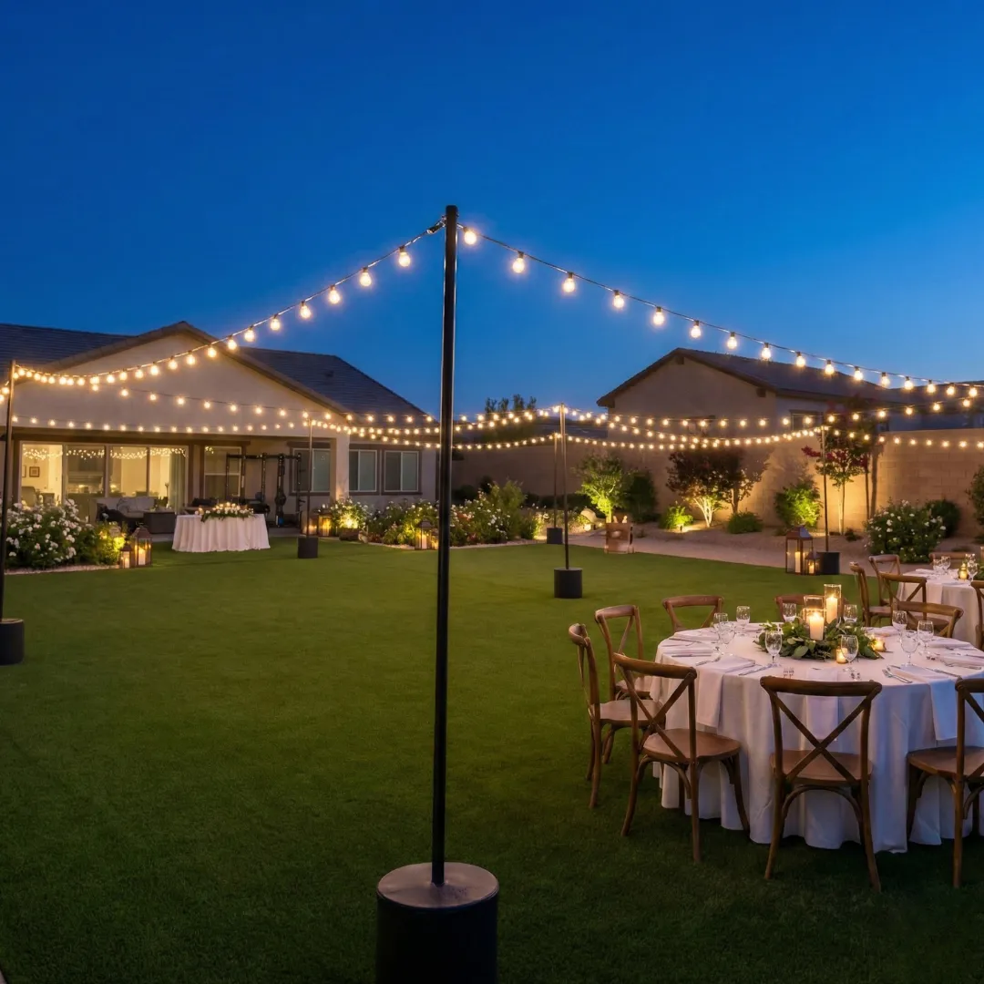 String Lights Pole Stands