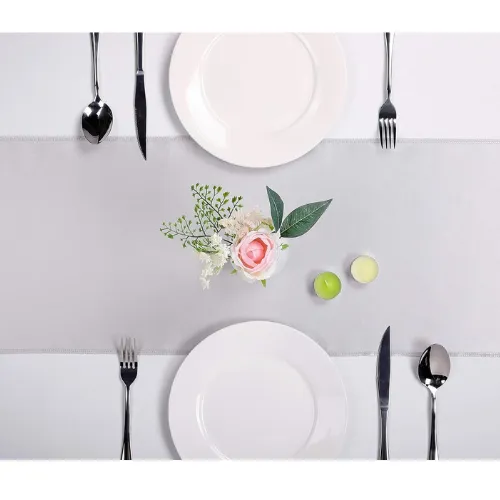 12" x 108" Satin Table Runner - Silver