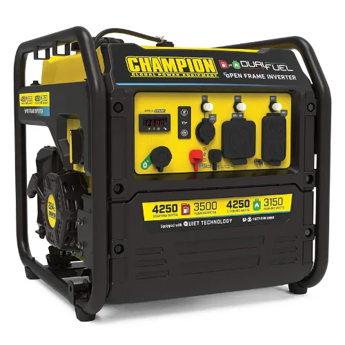 4250-Watt Dual Fuel RV Ready Portable Open Frame Inverter Generator with Quiet Technology - 4 Gallon Capacity 