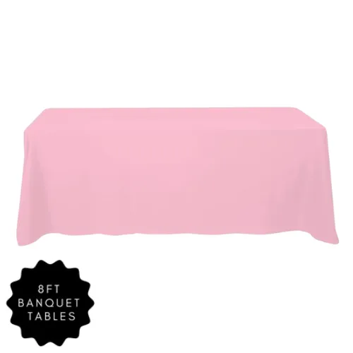 90" x 156" Pink Polyester Table Linen