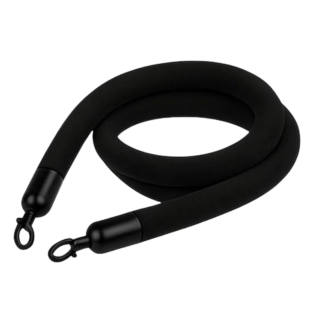 5ft Black & Black Velvet Rope