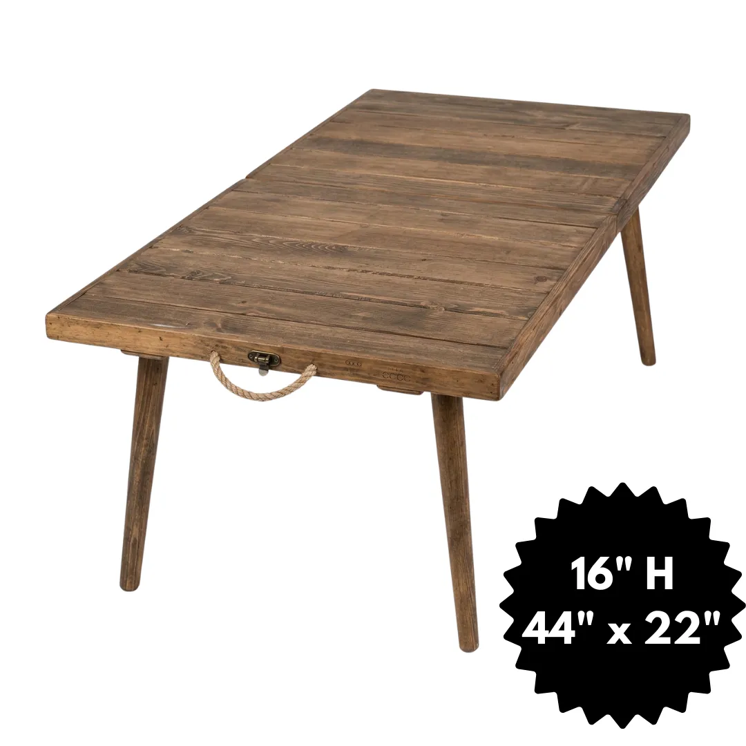 16" Boho Wood Picnic Table - 44" x 22"