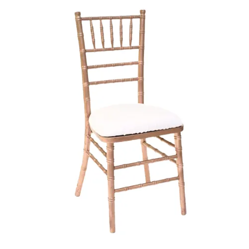 Chiavari Chair with White Vinyl Seat - Rose Gold