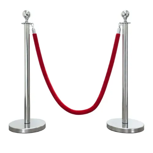 Chrome Stanchions with Red Velvet Rope