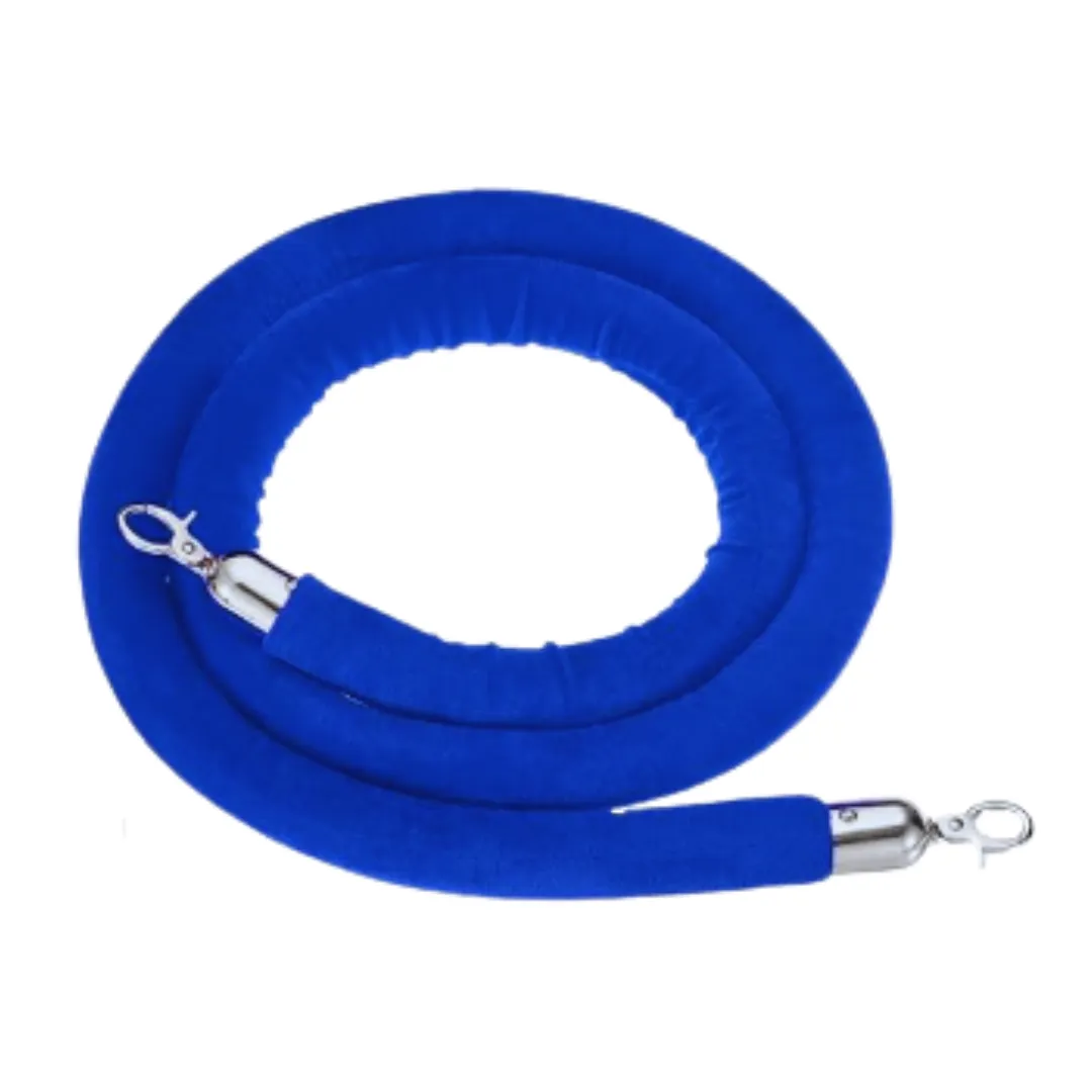 5ft Blue & Silver Velvet Rope