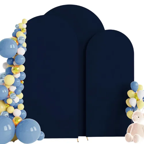Navy Blue Arch Backdrop Covers - 3 Pieces