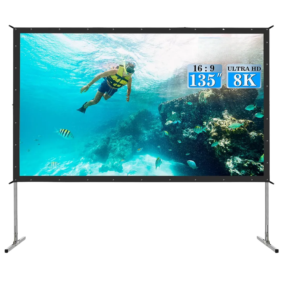 135" Indoor & Outdoor Portable Projector Screen - Outdoor Movie Theatre Screen