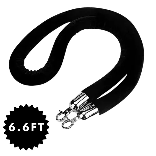 6.6ft Black Velvet Rope
