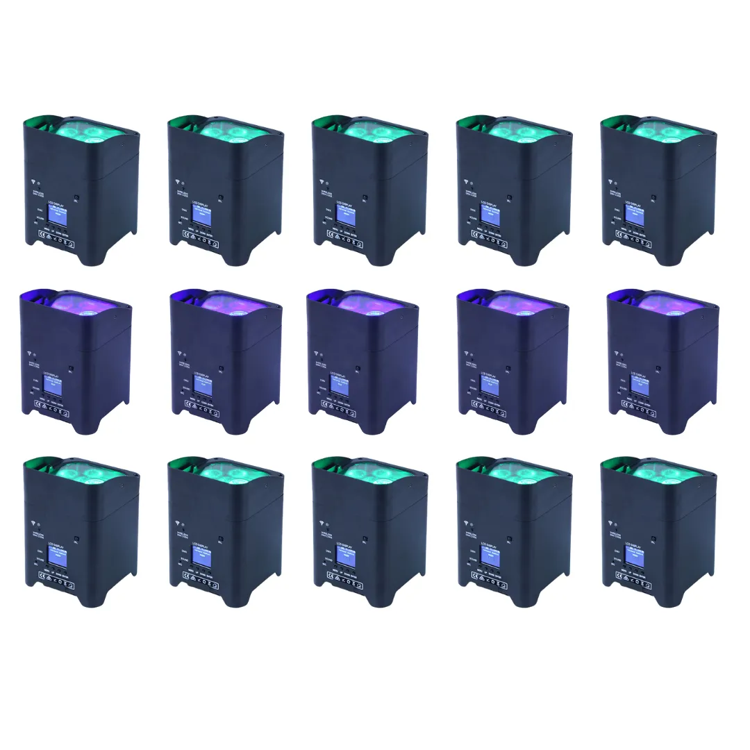 15 Wireless Black LED Uplights