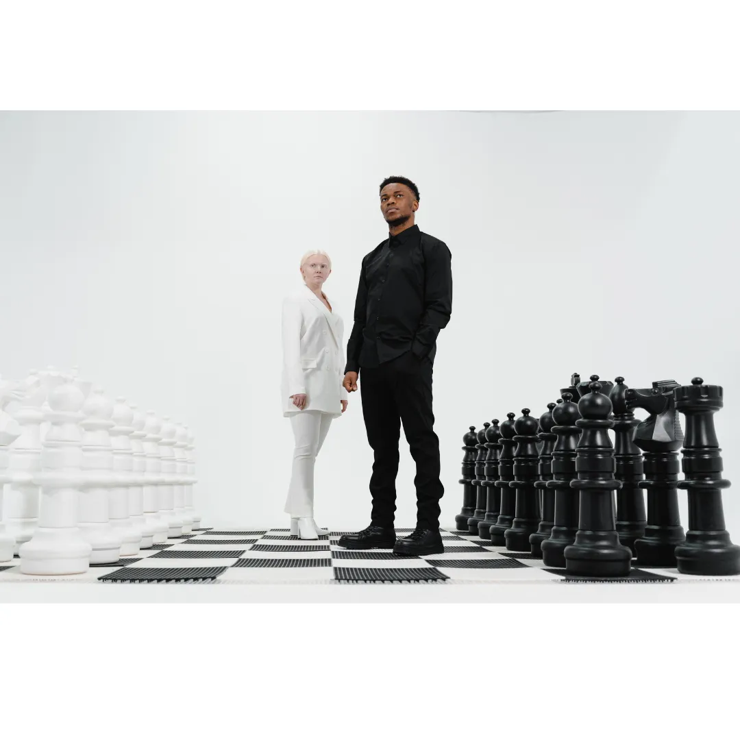 25" Giant Chess & Commercial Rubber Chessboard 