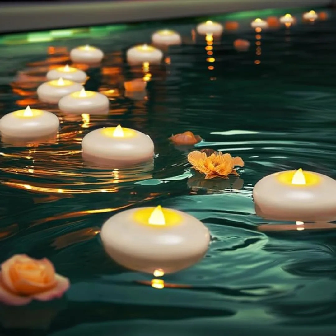 Set of 12 -  3” Flameless LED Floating Candles