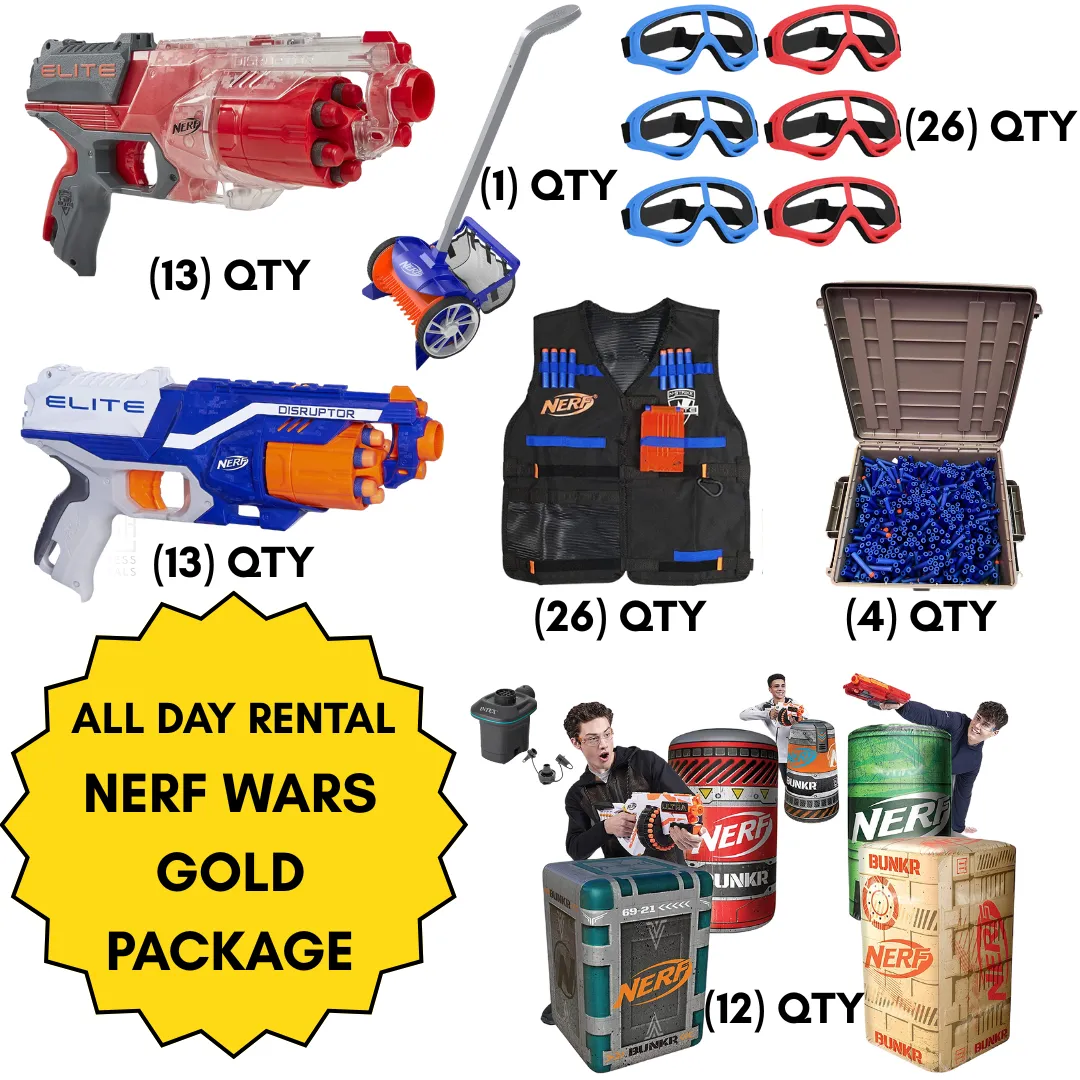 Nerf Wars Gold Package - All-Day Rental
