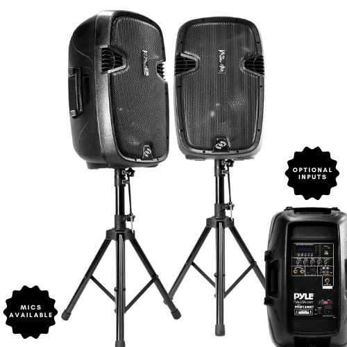 Bluetooth PA System 1800W with Stand (Music or Mics)