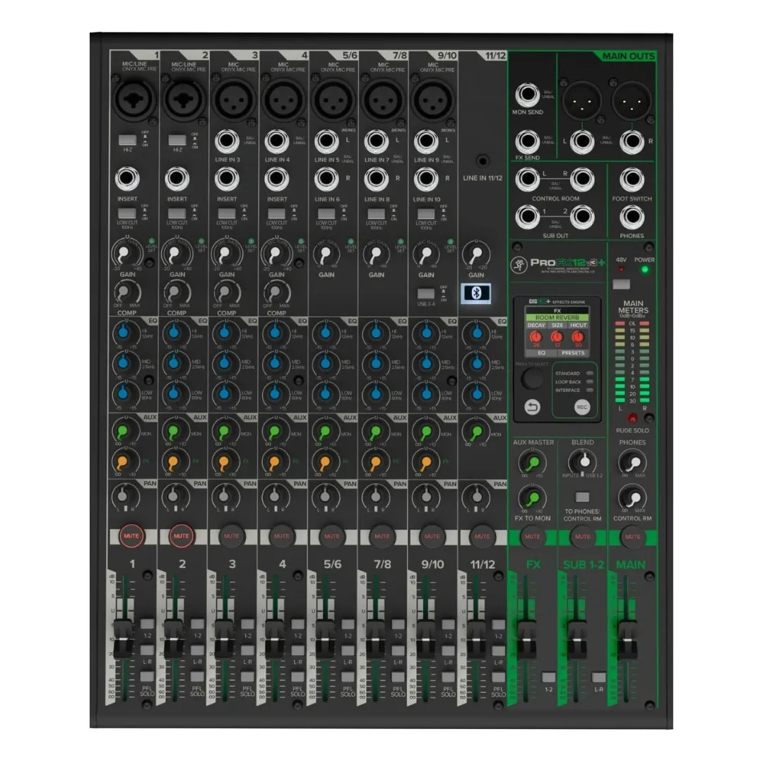 ProFX12v3+ 12-Channel Professional Analog Mixer with USB - Bluetooth