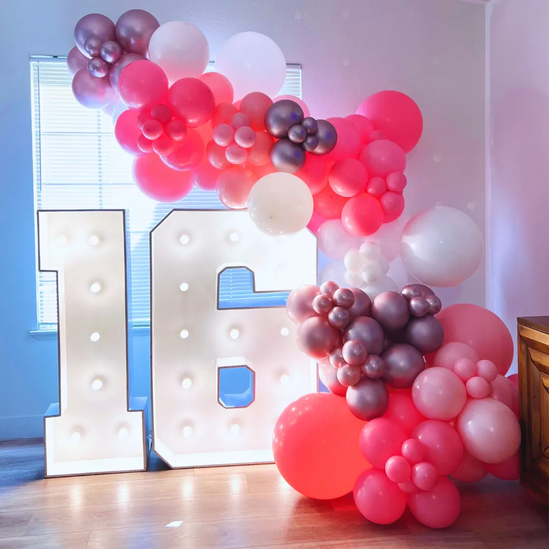 10ft Marquee Light Balloons - Up to 3 Colors