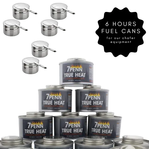 6 Chafing Dish Fuel Cans & 6 Stainless Steel Fuel Holders