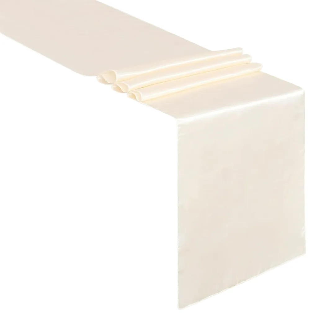 12" x 108" Satin Table Runner - Ivory