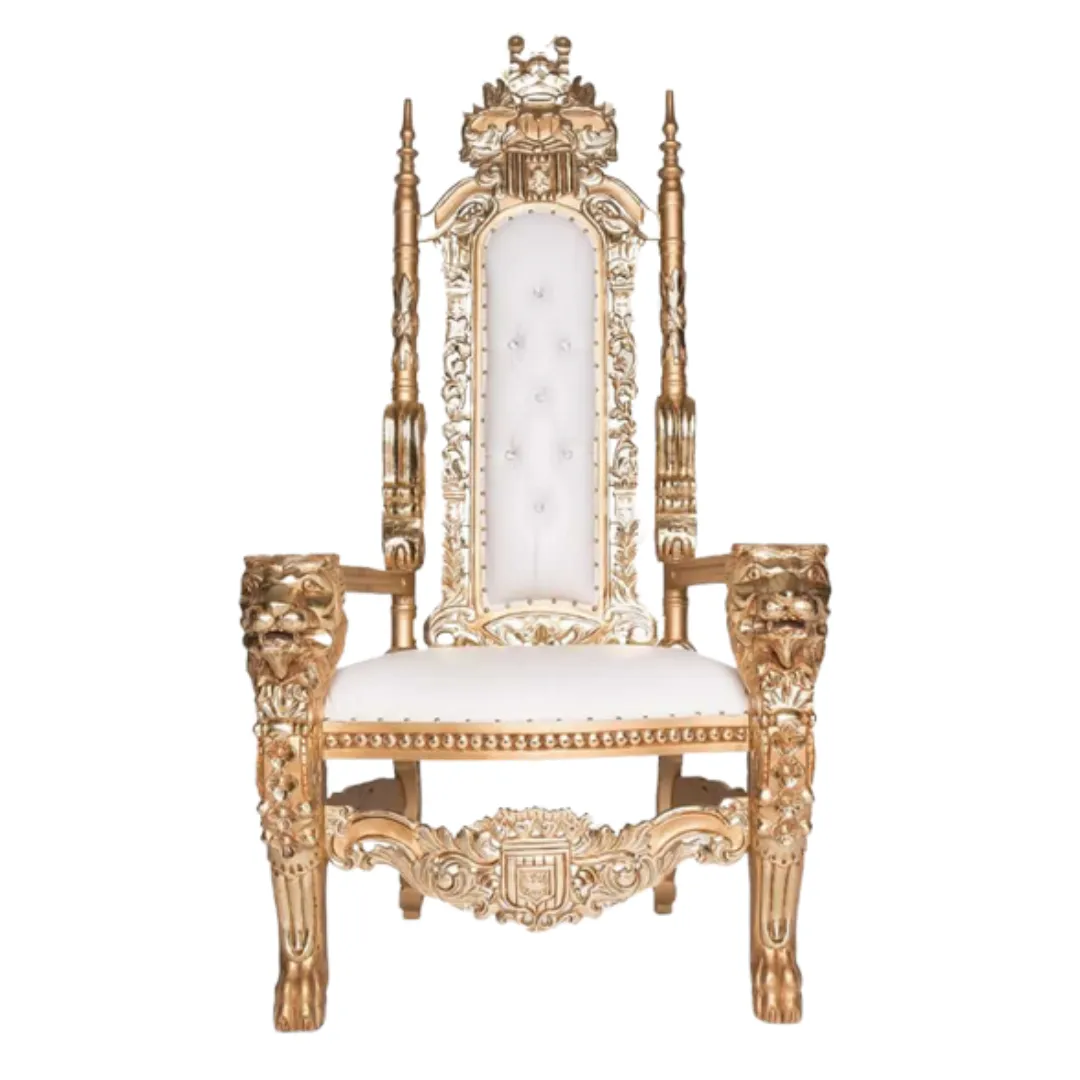 Ivory & Gold Throne Chair 