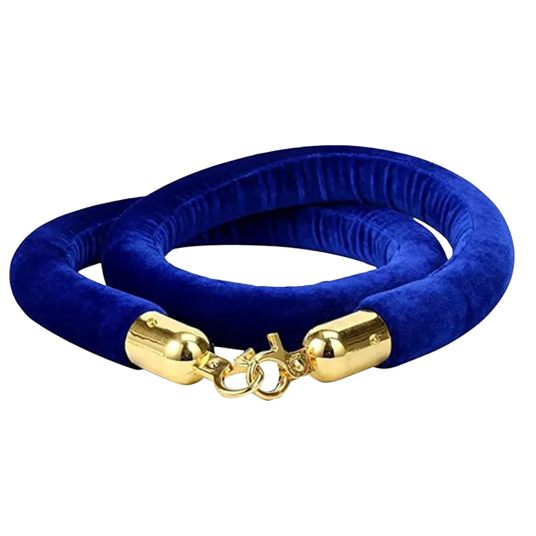 5ft Blue & Gold Velvet Rope