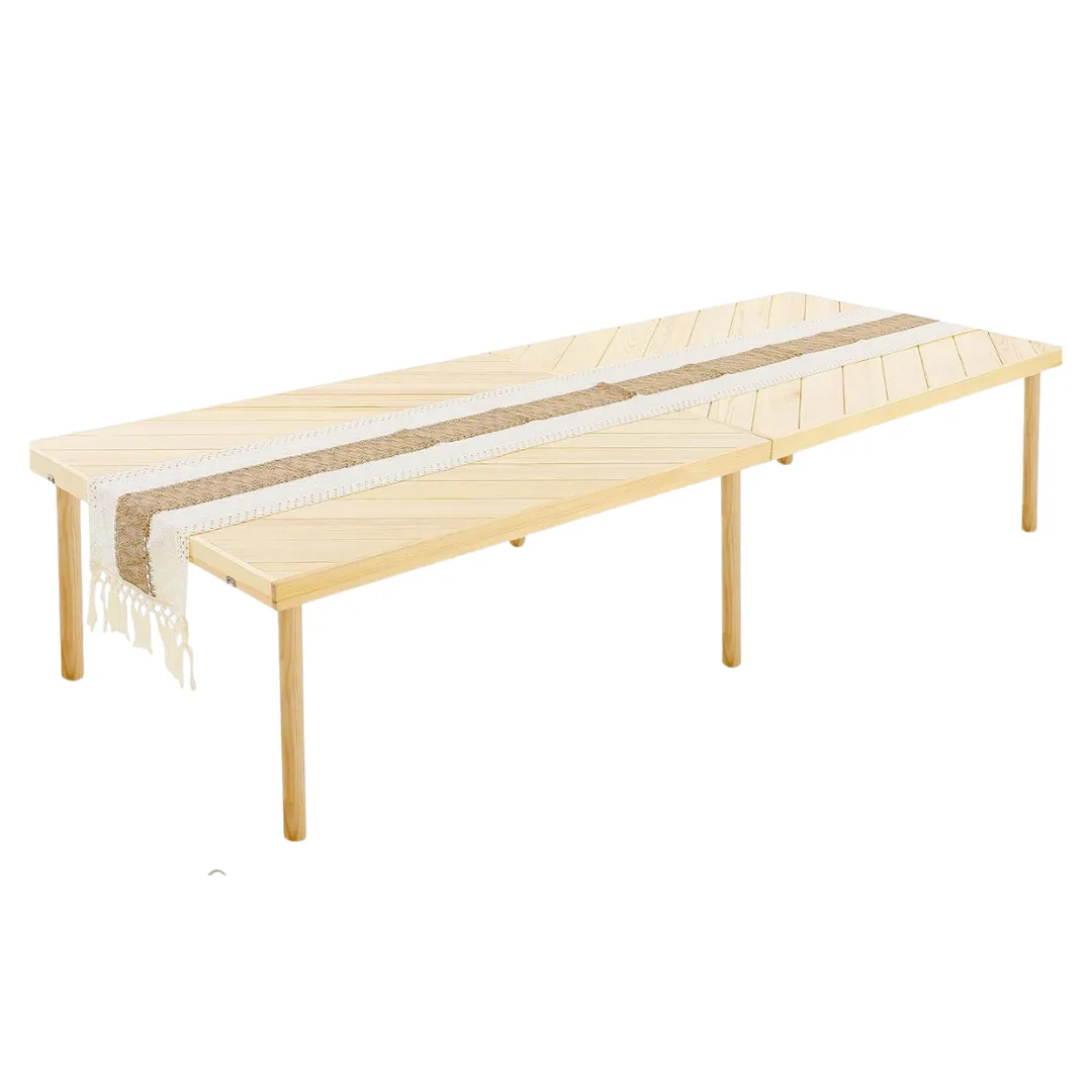  Boho Wood Table XL - 80" x 30" (13" or 16" Height) 