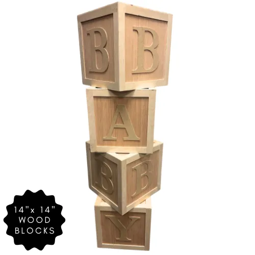 14" x 14" Wood Baby Blocks
