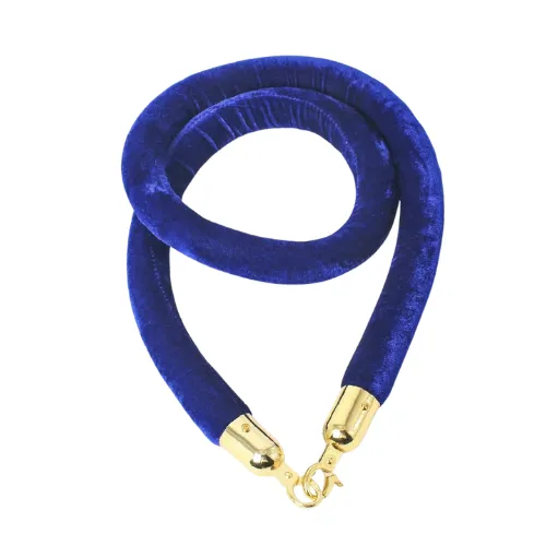 6ft Blue & Gold Red Velvet Rope