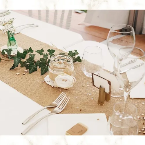 12" x 108" Burlap Table Runner