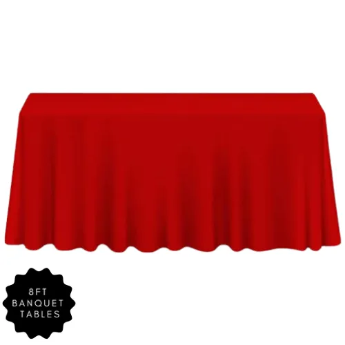 90" x 156" Red Polyester Table Linen