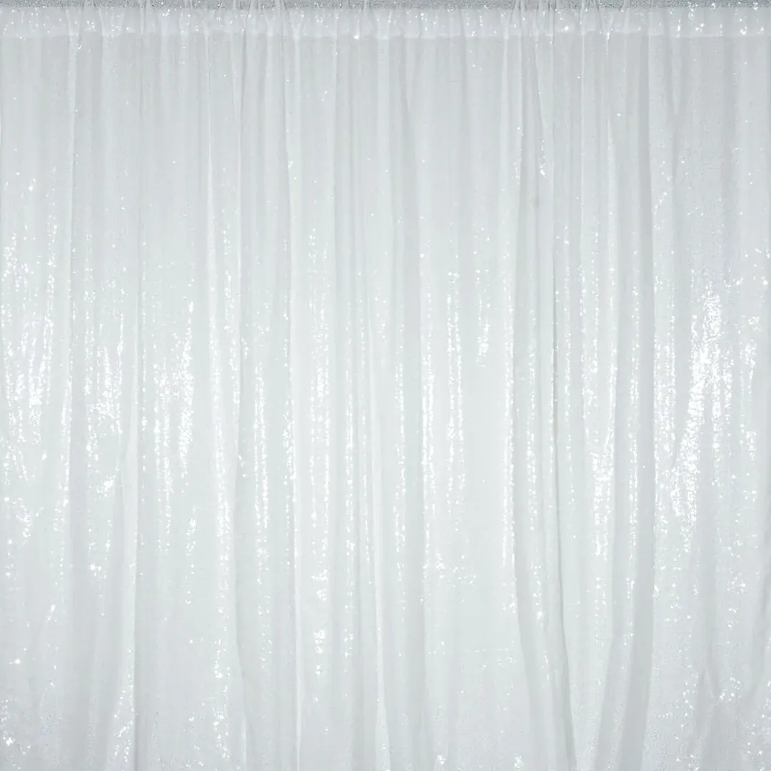 8ft x 8ft White Sequin Backdrop