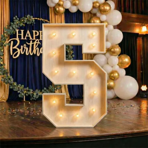 4ft Wood Marquee Number - 5