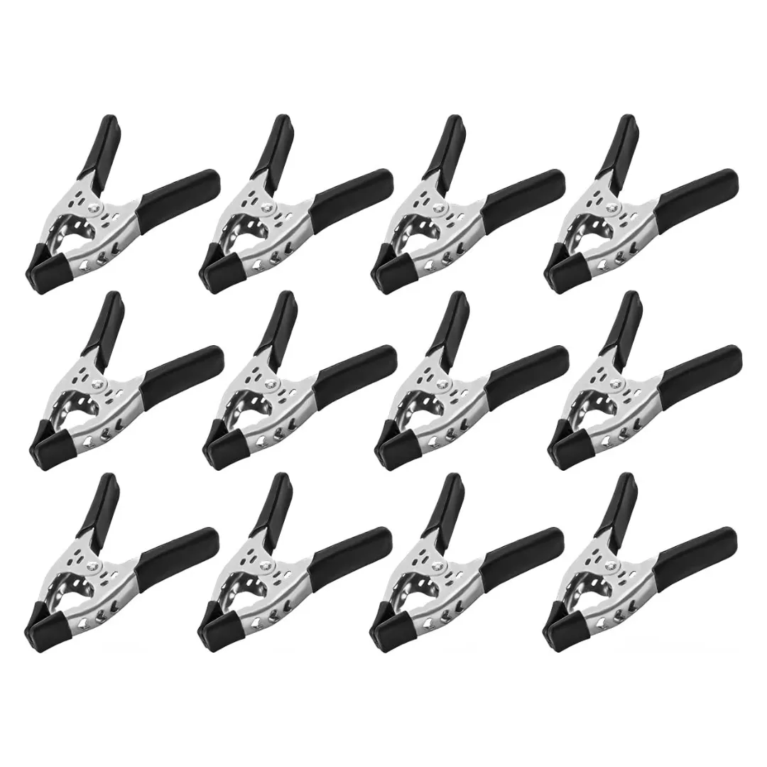 12 Pack - 6" inch Spring Clamp Large Super Heavy Duty Spring Metal Black