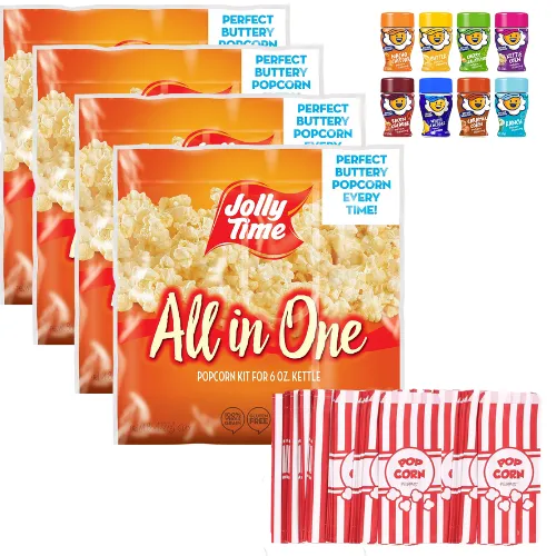 Add-ons: 4 6oz.Popcorn Kits,  30 Popcorn Bags, 4 Seasoning Choices