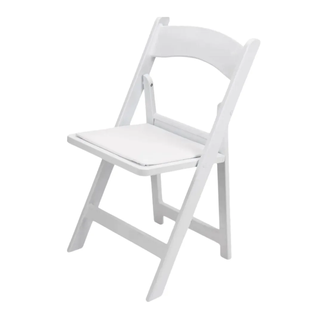 Padded Resin Folding Chair - White
