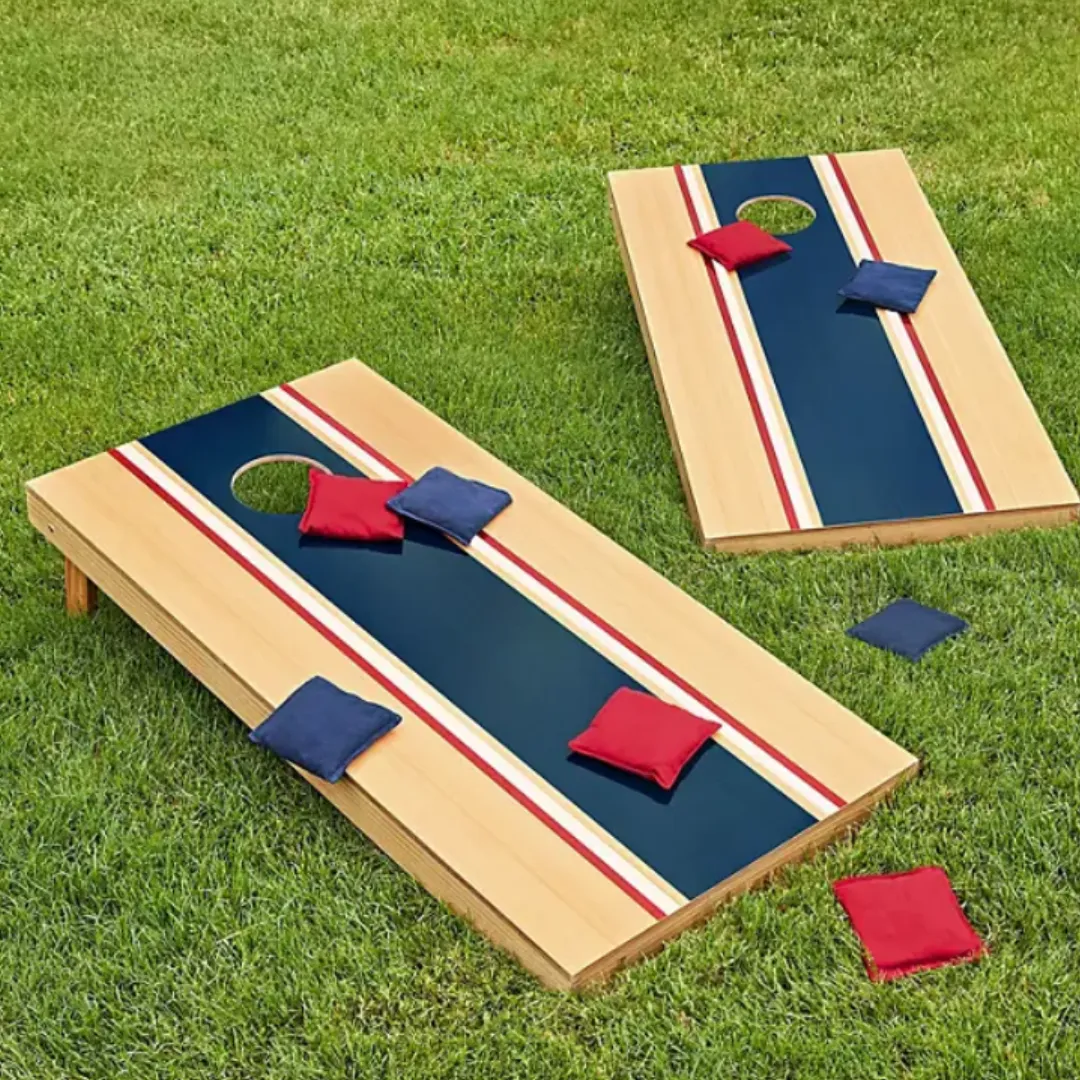 Cornhole Board Set - 4' x 2' Blue Stripe
