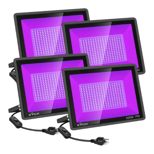 4 LED 300W UV Black Lights - IP66 - Glow Party