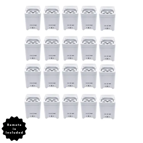 20 Wireless White LED Uplight - RGB Colors