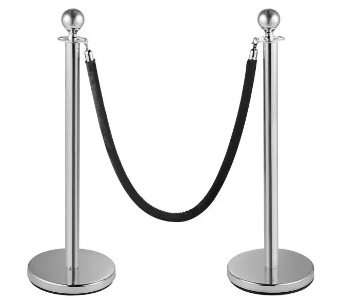 Chrome Stanchions with Black Velvet Rope