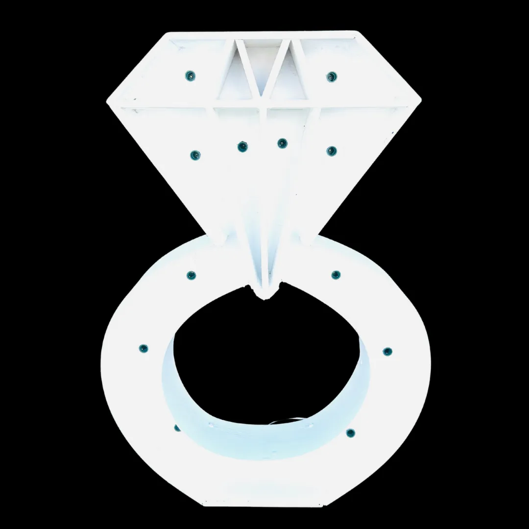 3ft Wood Marquee Letter - Wedding Ring