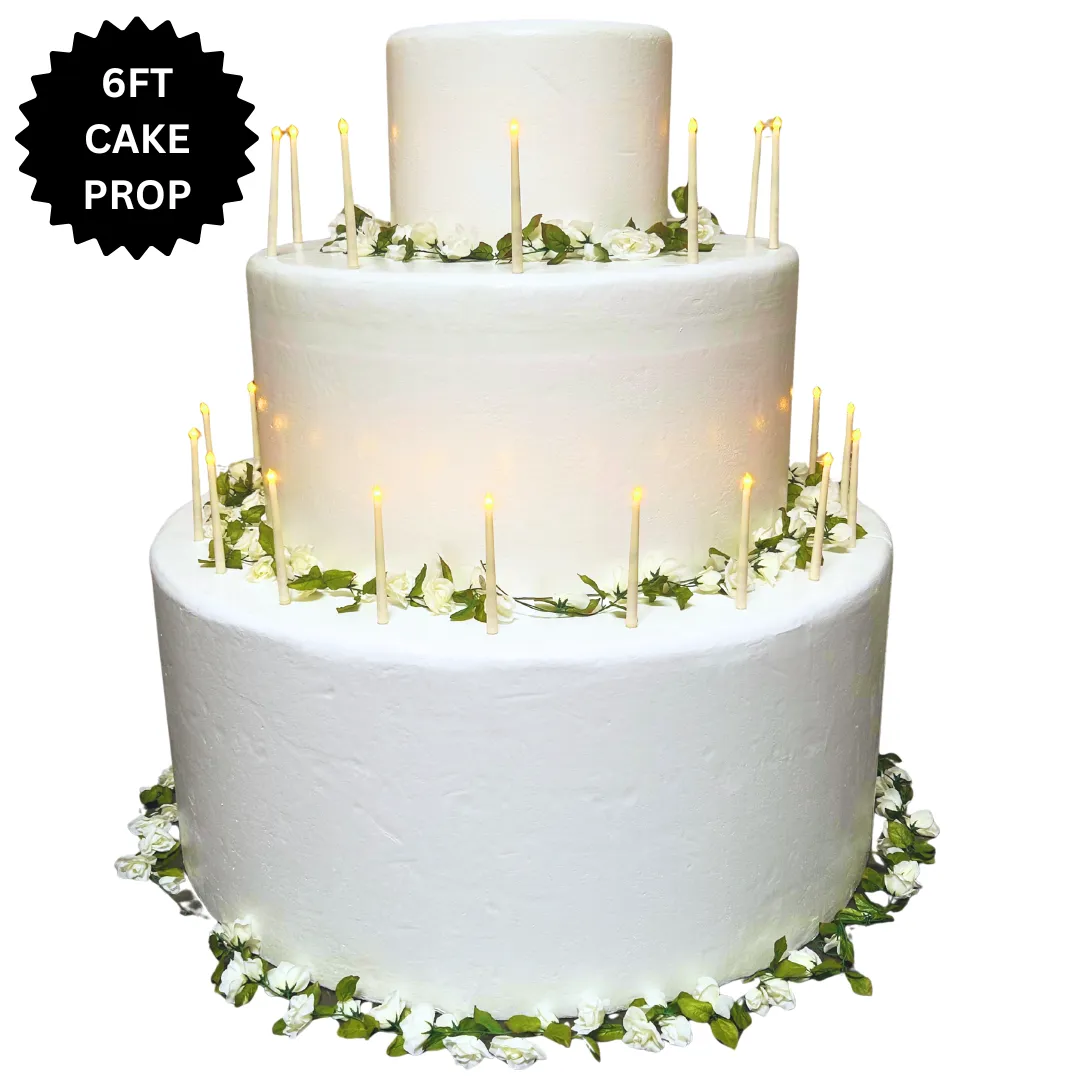 6FT Cake Prop with Florals - Birthdays - Weddings