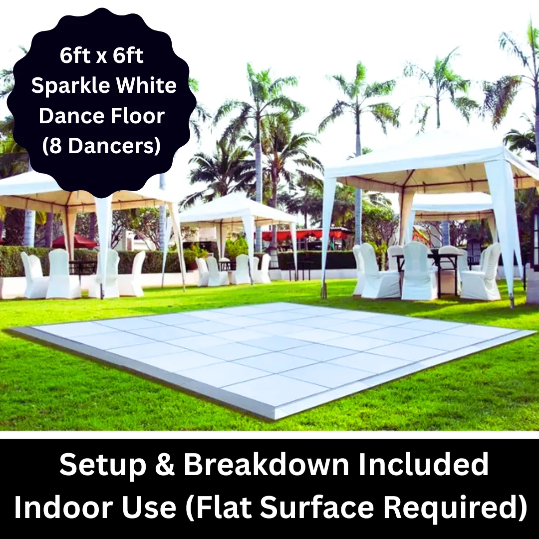 Sparkle White Dance Floor - 6ft x 6ft