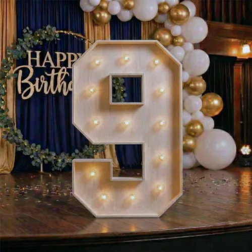 4ft Wood Marquee Number – 9