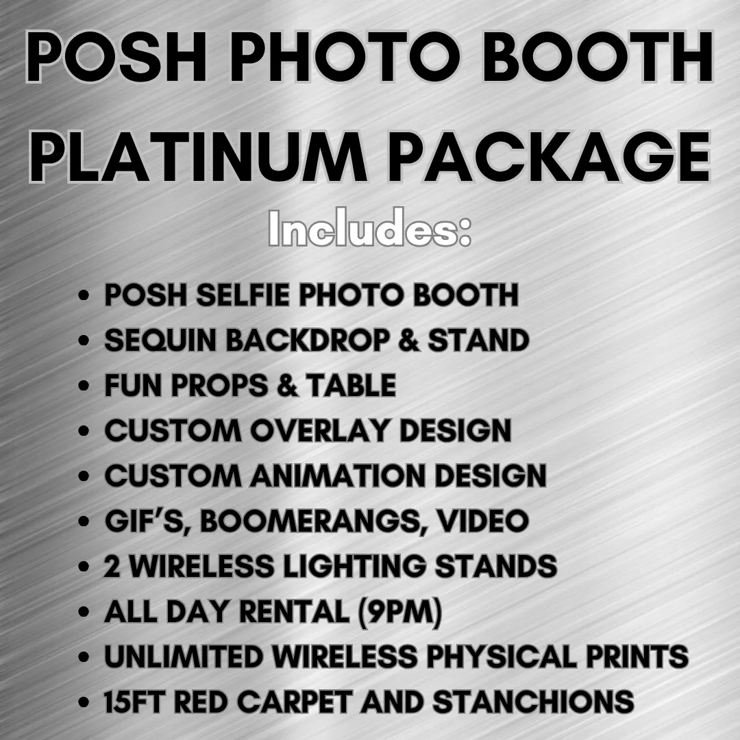 Posh Platinum Photo Booth Package - All Day Rental